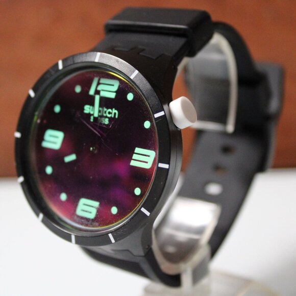 Swatch Futuristic Black Quartz Men's Watch SO27B119 Gradient Dial Rare Exclusive - Picture 1 of 7